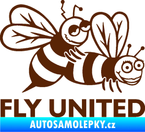 Samolepka Veselé vosy fly united pravá hnědá