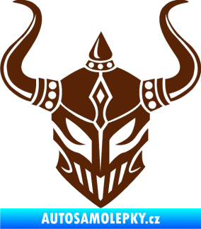Samolepka Vikingská helma hnědá