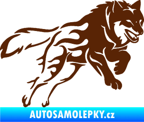 Samolepka Vlk 002 pravá hnědá
