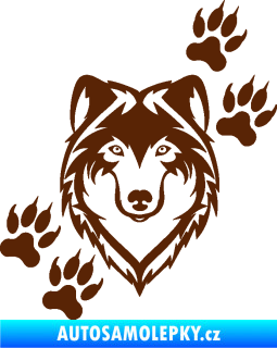 Samolepka Vlk 023 pravá hnědá
