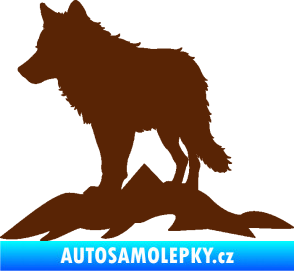 Samolepka Vlk 031 levá hory hnědá