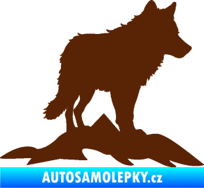 Samolepka Vlk 031 pravá hory hnědá