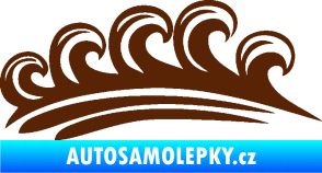 Samolepka Vlny 001 pravá moře hnědá