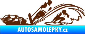 Samolepka Vodní lyžování a surf levá hnědá