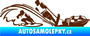 Samolepka Vodní lyžování a surf pravá hnědá