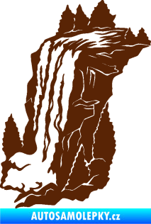 Samolepka Vodopád levá krajina hnědá