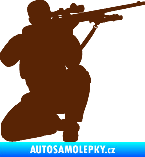 Samolepka Voják 010 pravá sniper hnědá