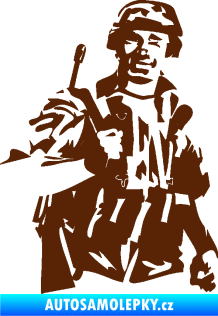 Samolepka Voják 014 pravá hnědá