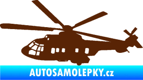 Samolepka Vrtulník 003 levá helikoptéra hnědá