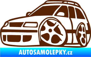 Samolepka VW Passat b6 karikatura levá hnědá