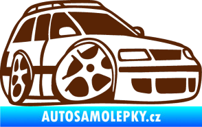 Samolepka VW Passat b6 karikatura pravá hnědá