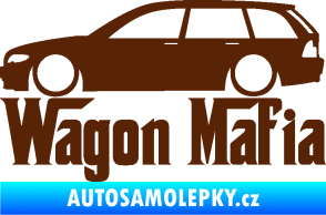 Samolepka Wagon Mafia 002 nápis s autem hnědá