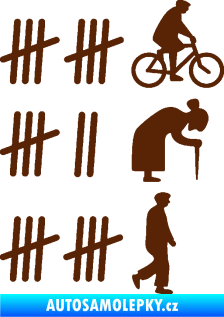 Samolepka Zářezy 002 pravá hnědá