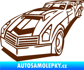 Samolepka Závodní auto 003 levá hnědá