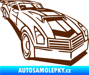 Samolepka Závodní auto 003 pravá hnědá