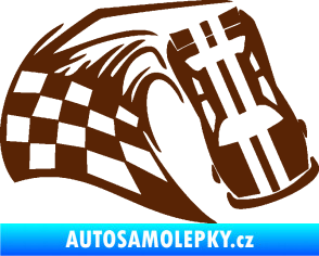 Samolepka Závodní auto 005 pravá hnědá