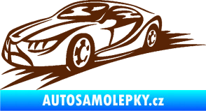 Samolepka Závodní auto 007 levá hnědá