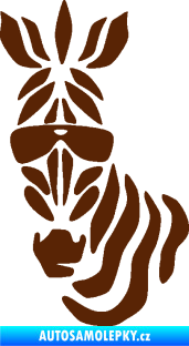 Samolepka Zebra 003 levá cool s brýlemi hnědá