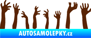 Samolepka Zombie 002 levá mrtví vylézají z hrobu hnědá