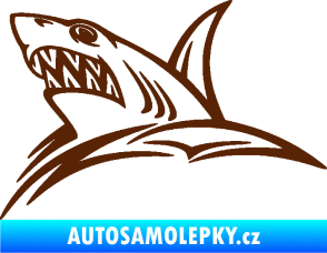 Samolepka Žralok 020 levá v moři hnědá