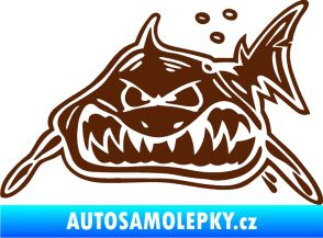 Samolepka Žralok levá hnědá