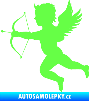 Samolepka Amor 001 levá cupid andílek Fluorescentní zelená
