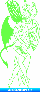 Samolepka Anděl a Démon pravá Fluorescentní zelená