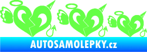 Samolepka Angel devil family 002 rodinka v autě Fluorescentní zelená