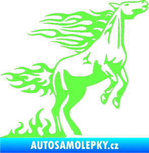 Samolepka Animal flames 001 pravá kůň Fluorescentní zelená