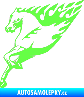 Samolepka Animal flames 002 levá kůň Fluorescentní zelená