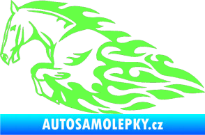 Samolepka Animal flames 008 levá kůň Fluorescentní zelená