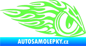 Samolepka Animal flames 016 pravá zvířecí oko Fluorescentní zelená