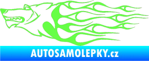 Samolepka Animal flames 017 levá vlk Fluorescentní zelená