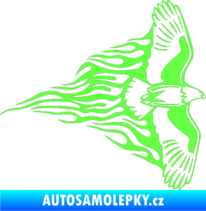Samolepka Animal flames 019 pravá letící orel Fluorescentní zelená