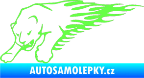 Samolepka Animal flames 020 levá puma Fluorescentní zelená