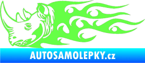 Samolepka Animal flames 025 levá nosorožec Fluorescentní zelená