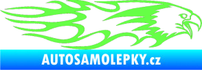 Samolepka Animal flames 026 pravá orel Fluorescentní zelená