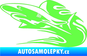Samolepka Animal flames 037 levá žralok Fluorescentní zelená