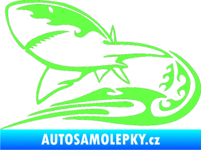 Samolepka Animal flames 041 levá žralok Fluorescentní zelená