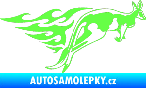 Samolepka Animal flames 044 pravá klokan Fluorescentní zelená