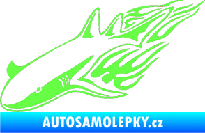 Samolepka Animal flames 048 levá žralok Fluorescentní zelená