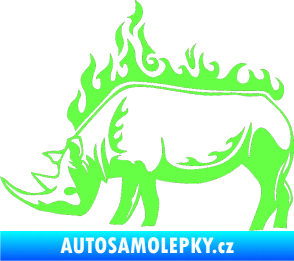 Samolepka Animal flames 049 levá nosorožec Fluorescentní zelená
