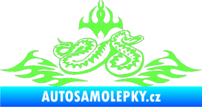Samolepka Animal flames 070 pravá zmije Fluorescentní zelená