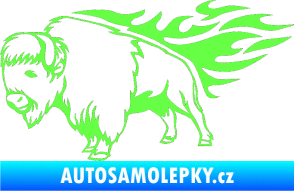 Samolepka Animal flames 077 levá býk Fluorescentní zelená