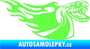 Samolepka Animal flames 082 pravá kobra Fluorescentní zelená