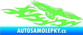 Samolepka Animal flames 097 pravá orel Fluorescentní zelená