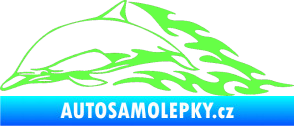 Samolepka Animal flames 099 levá delfín Fluorescentní zelená