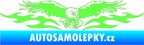 Samolepka Animal flames 100 pravá orel Fluorescentní zelená