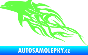 Samolepka Animal flames 102 levá delfín Fluorescentní zelená