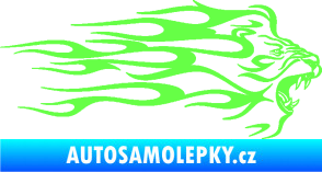 Samolepka Animal flames 103 pravá lev Fluorescentní zelená